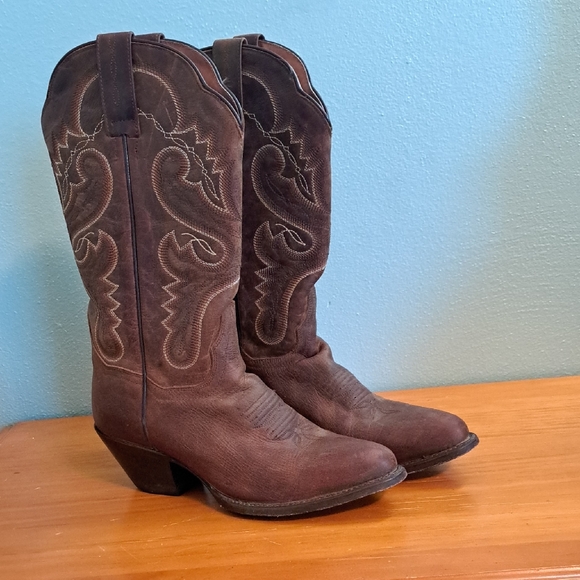 Dan Post Western Leather Boots Brown Size 8 Unisex DP3571 - Picture 1 of 8